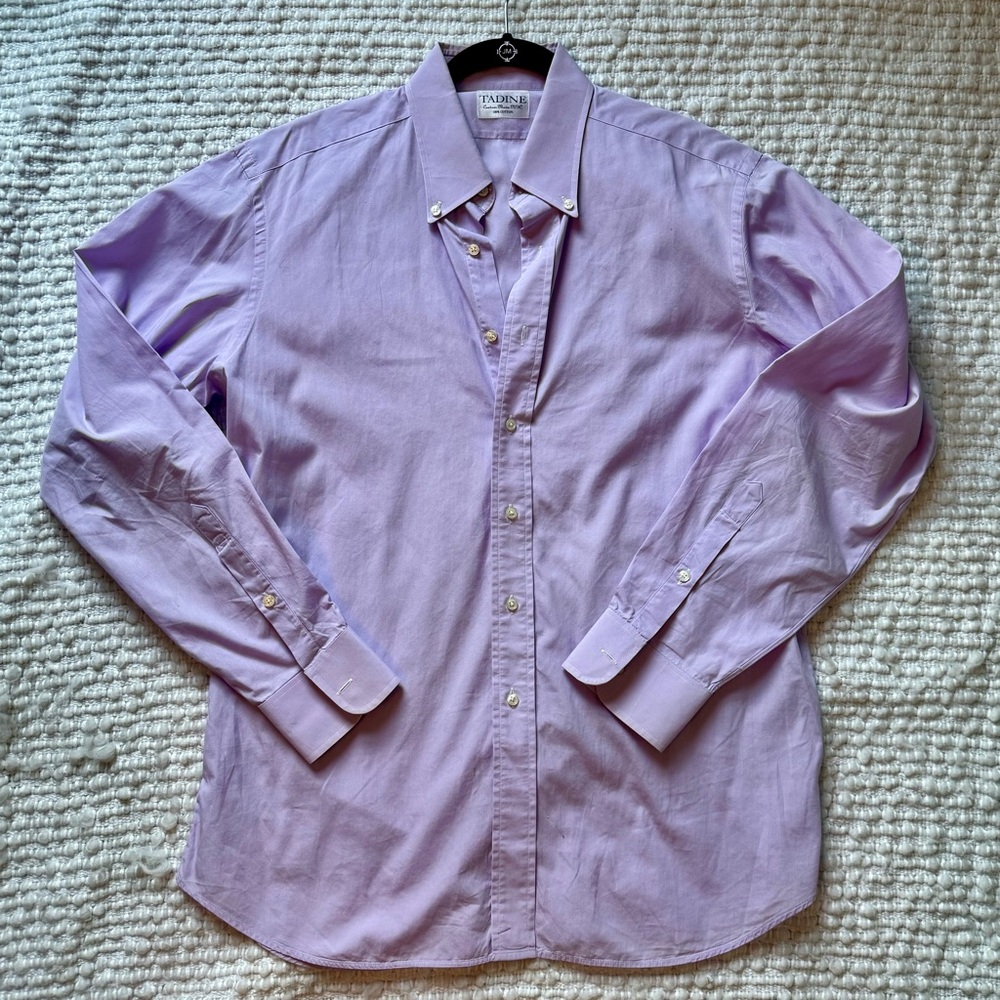 Tadine NYC Men's Custom 100% Cotton Purple Lavendar Dress Button Up Shirt
